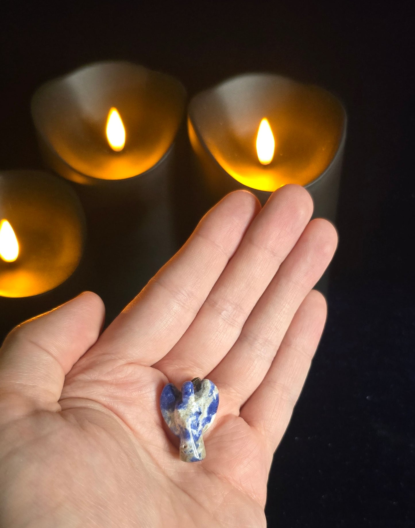 Sodalite Angel Pendant for Communication/Throat Chakra
