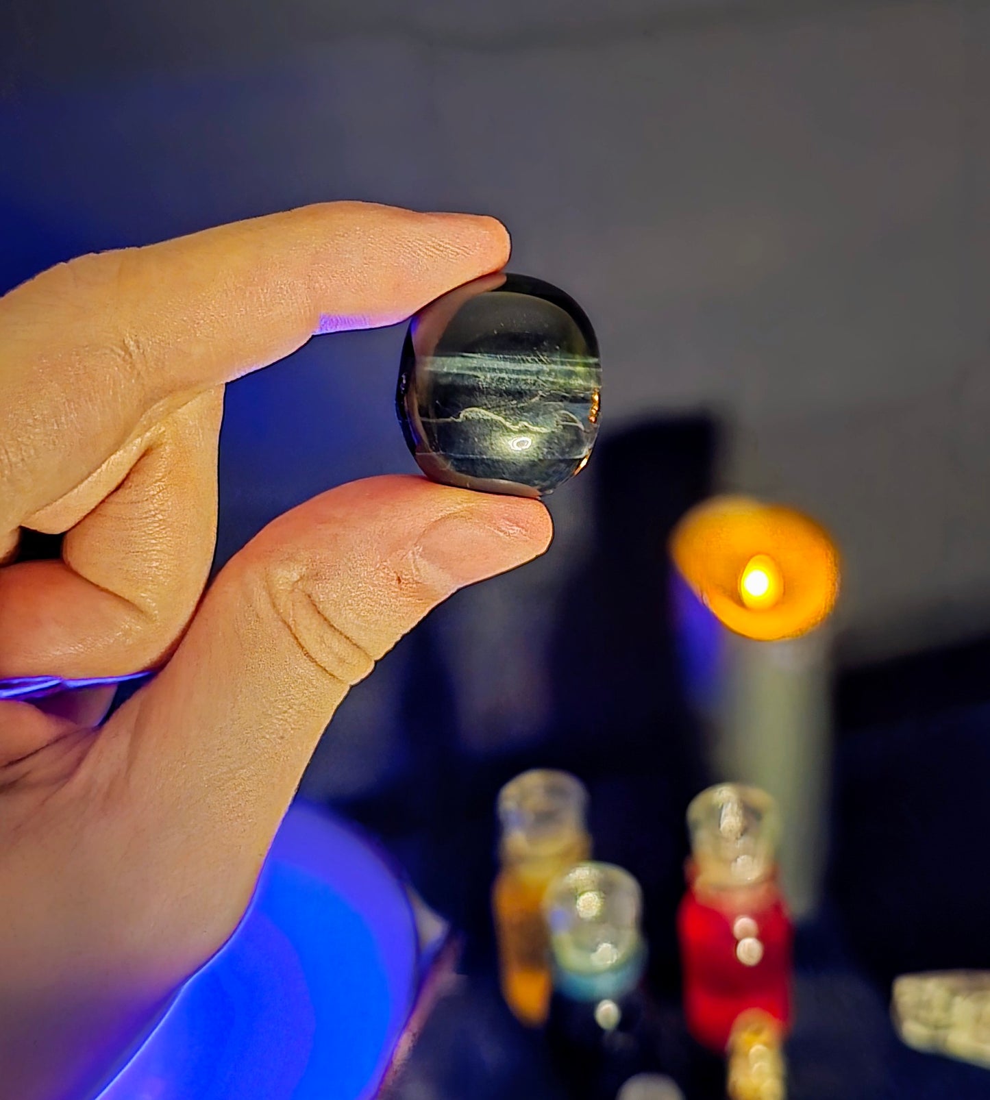 Blue Tiger Eye Polished Tumbles– Hawk’s Vision, Calm Insight, and Throat Empowerment