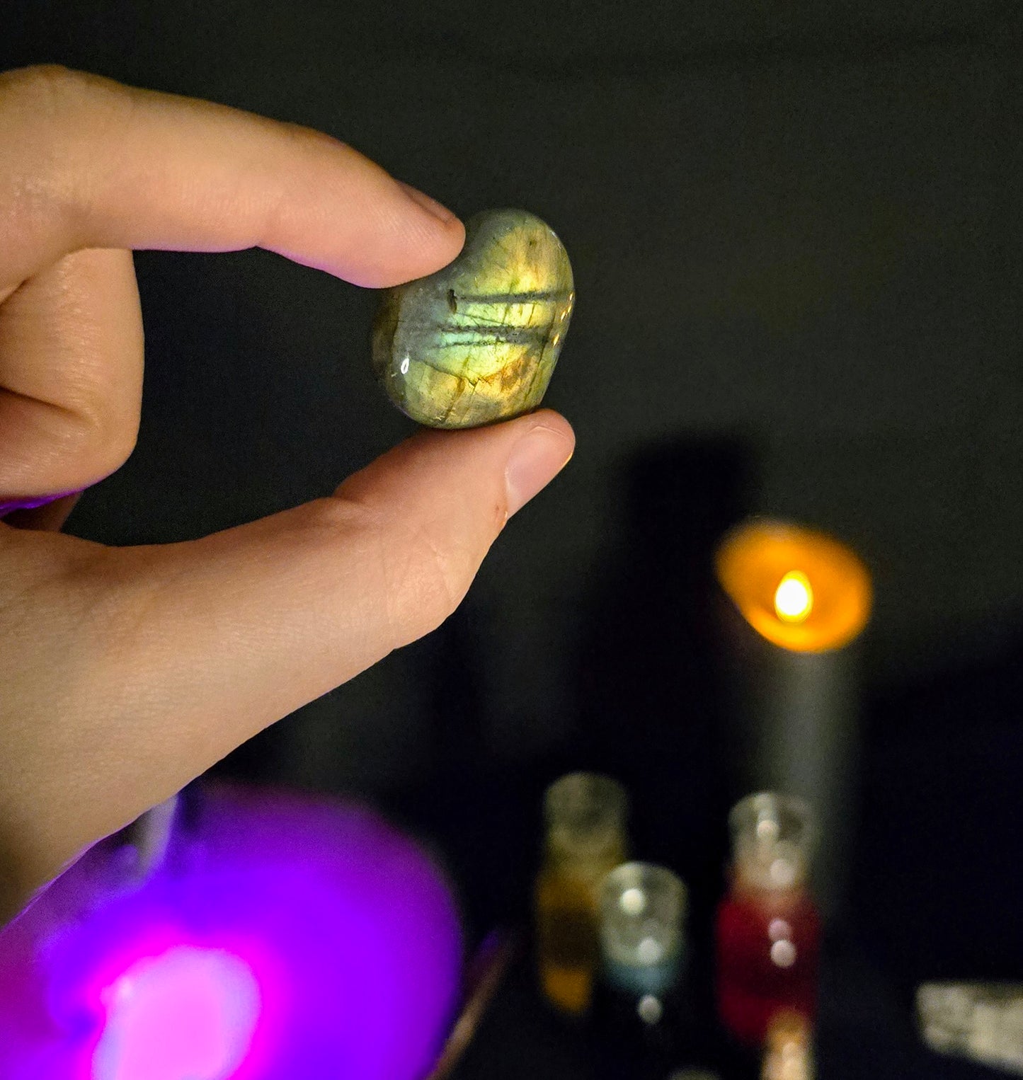 Labradorite Heart Carving– Mystic’s Mirror and Auric Shield