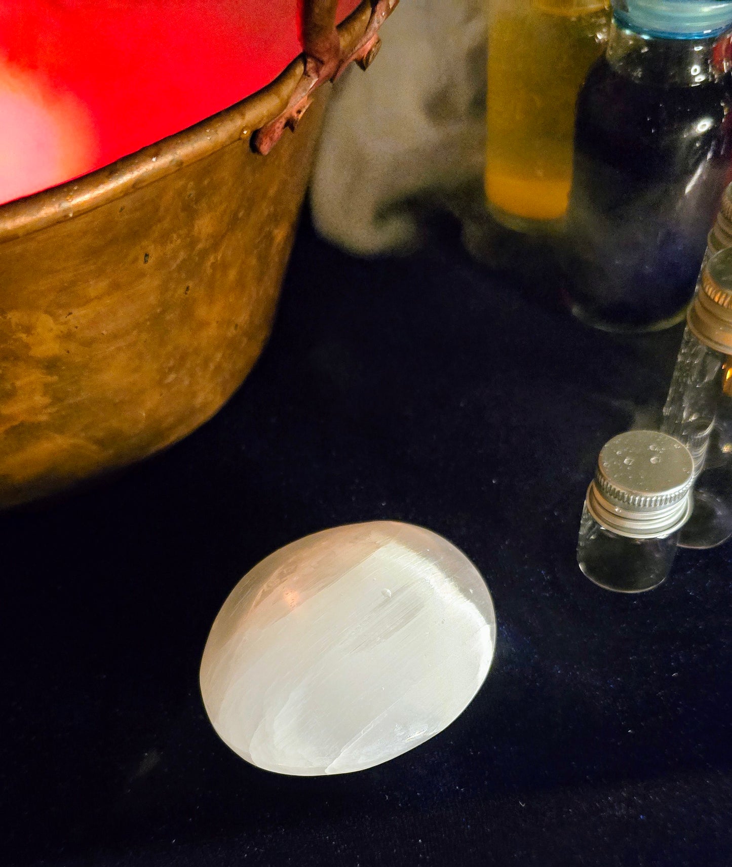 White Selenite Oval for Cleansing and Energy Flow