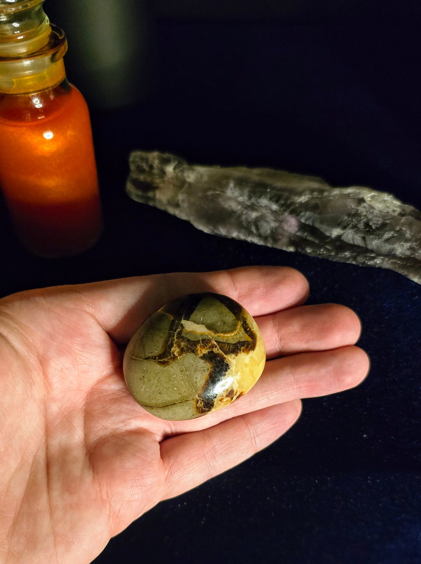 Jasper Septarian Palm Stone for Grounding and Nurturing Energy