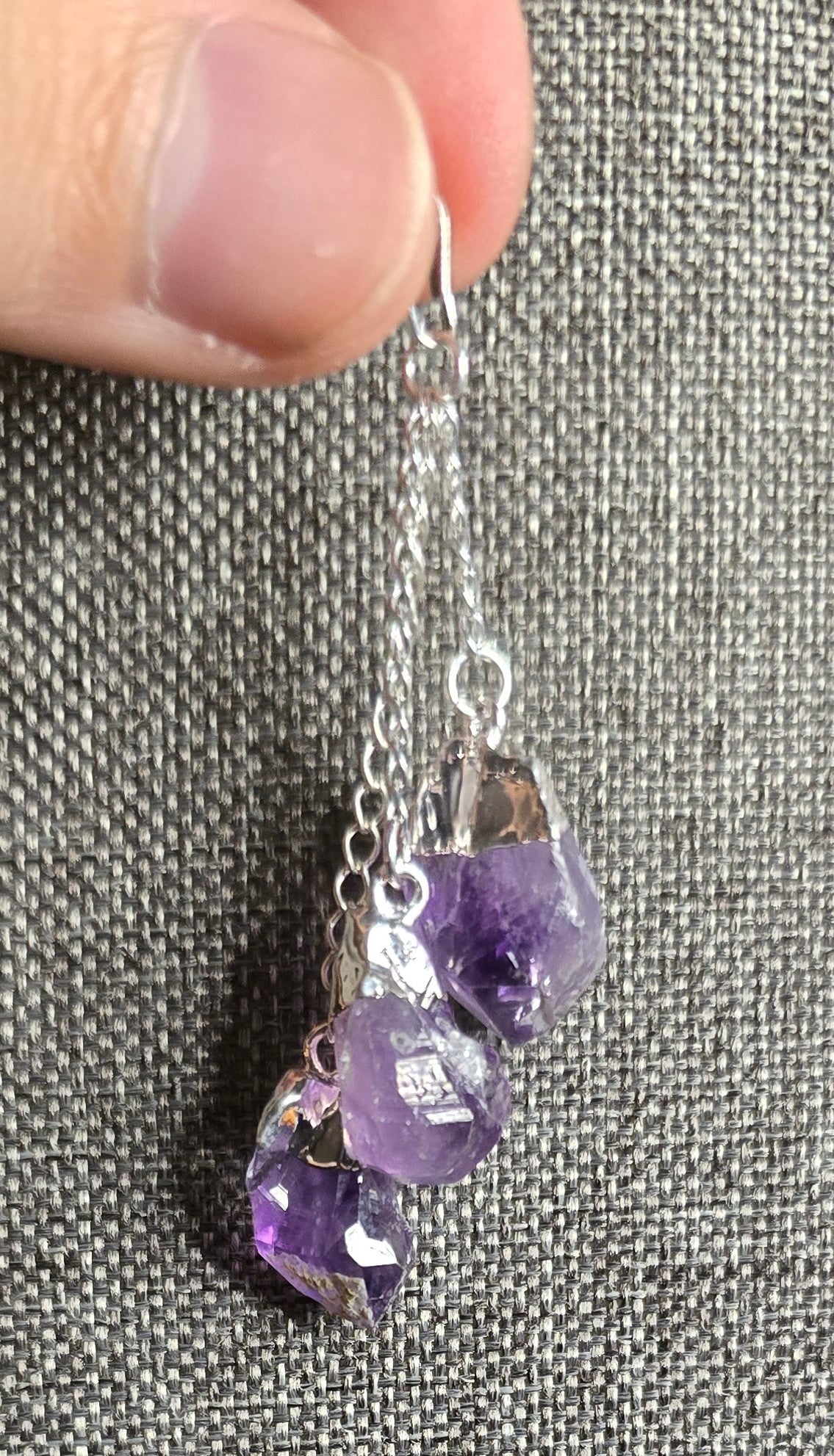 Rough Pendant Amethyst and Black Tourmaline