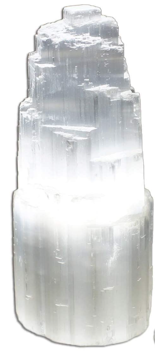 Selenite Tower Lamp – Purification & Soft Light | Natural Selenite for Energy Cleansing | Crystal Lamp for Meditation & Home Décor