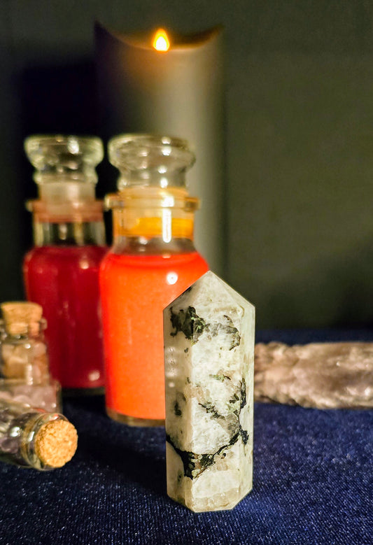 Rainbow Moonstone Obelisk for Protection and Cleansing