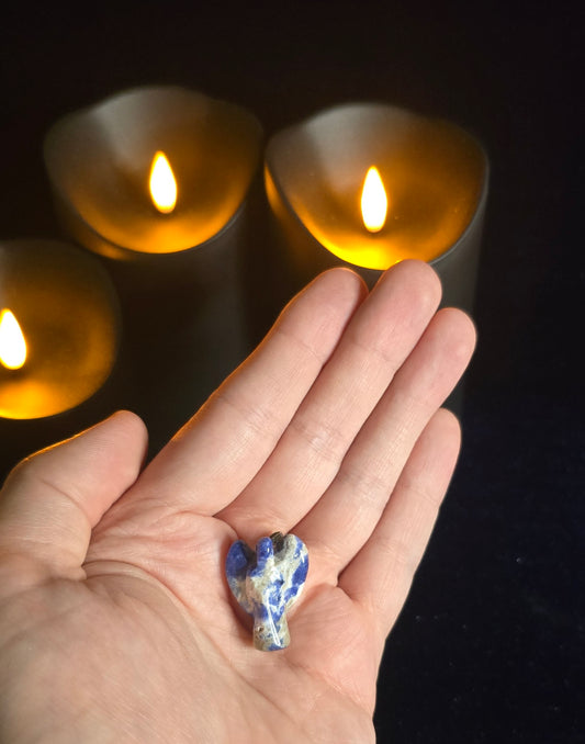 Sodalite Angel Pendant for Communication/Throat Chakra