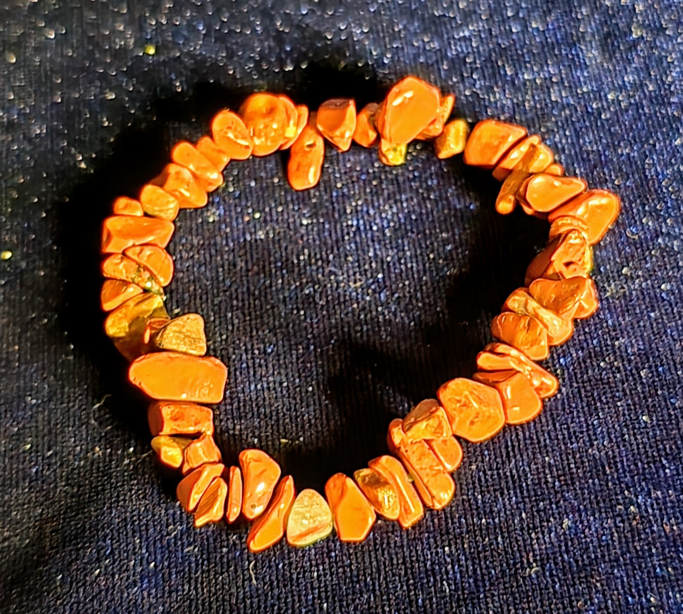 Red Jasper Chip Bracelet for Grounding and Vitality