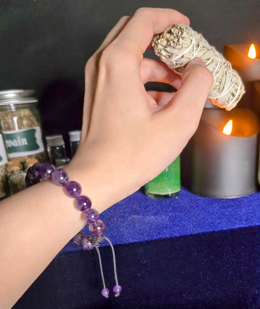 Violet Amethyst Bracelet for Calm and Insight