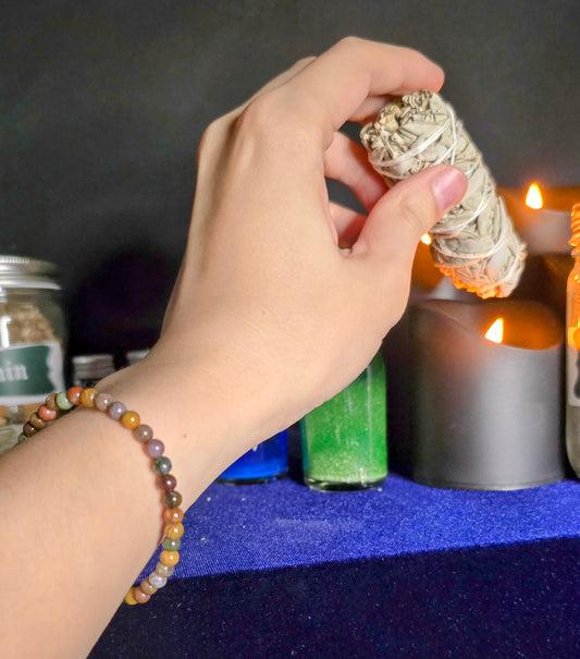 Ocean Jasper Bracelet for Stability and Nurturing