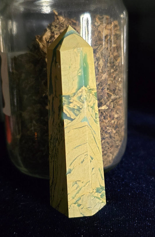 Bamboo Jasper Agate Point Obelisk – Metaphysical | Natural Bamboo Jasper Agate for Stability| Crystal for Meditation & Ritual Use