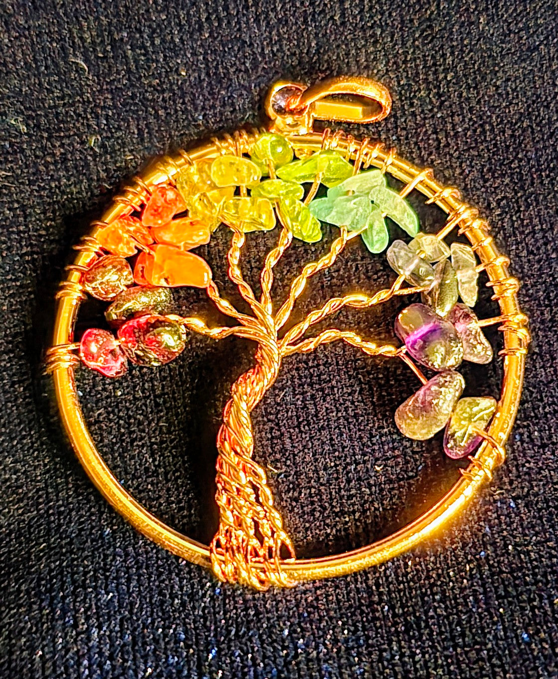 Copper Tree of Life Chakra Pendant for Alignment and Growth