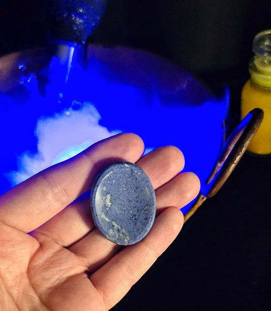 Dumortierite Worry Stone for Mindful Clarity and Confidence