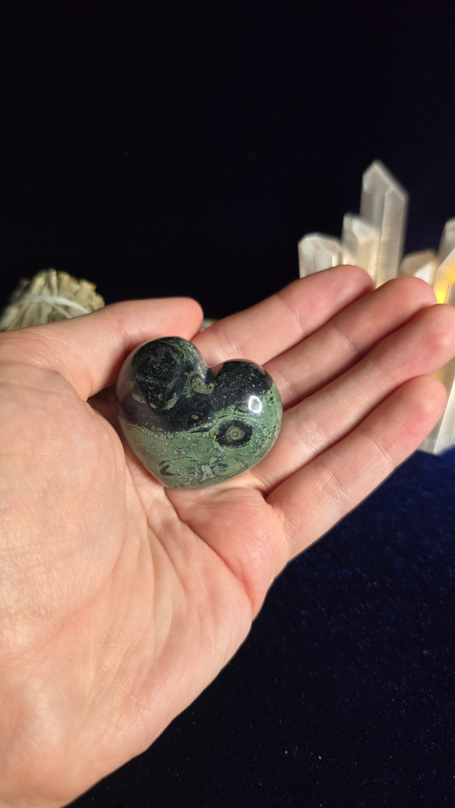 Kambaba Jasper Heart for Protection and Stability