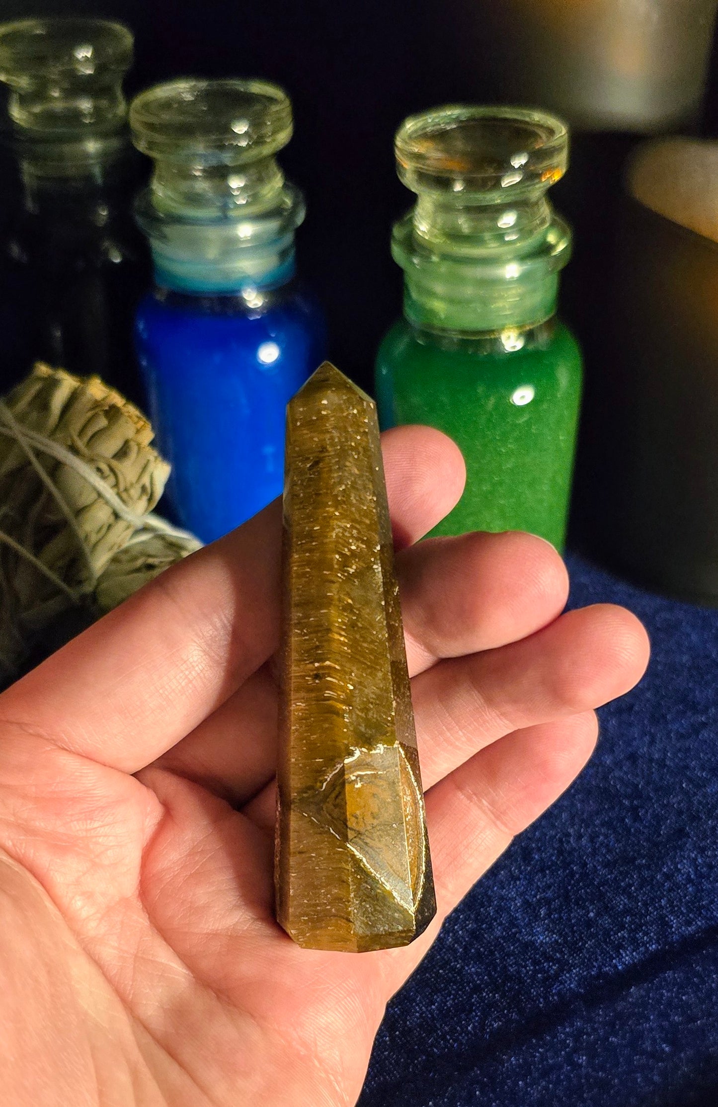 Radiant Tiger Eye Obelisk for Intuition and Courage
