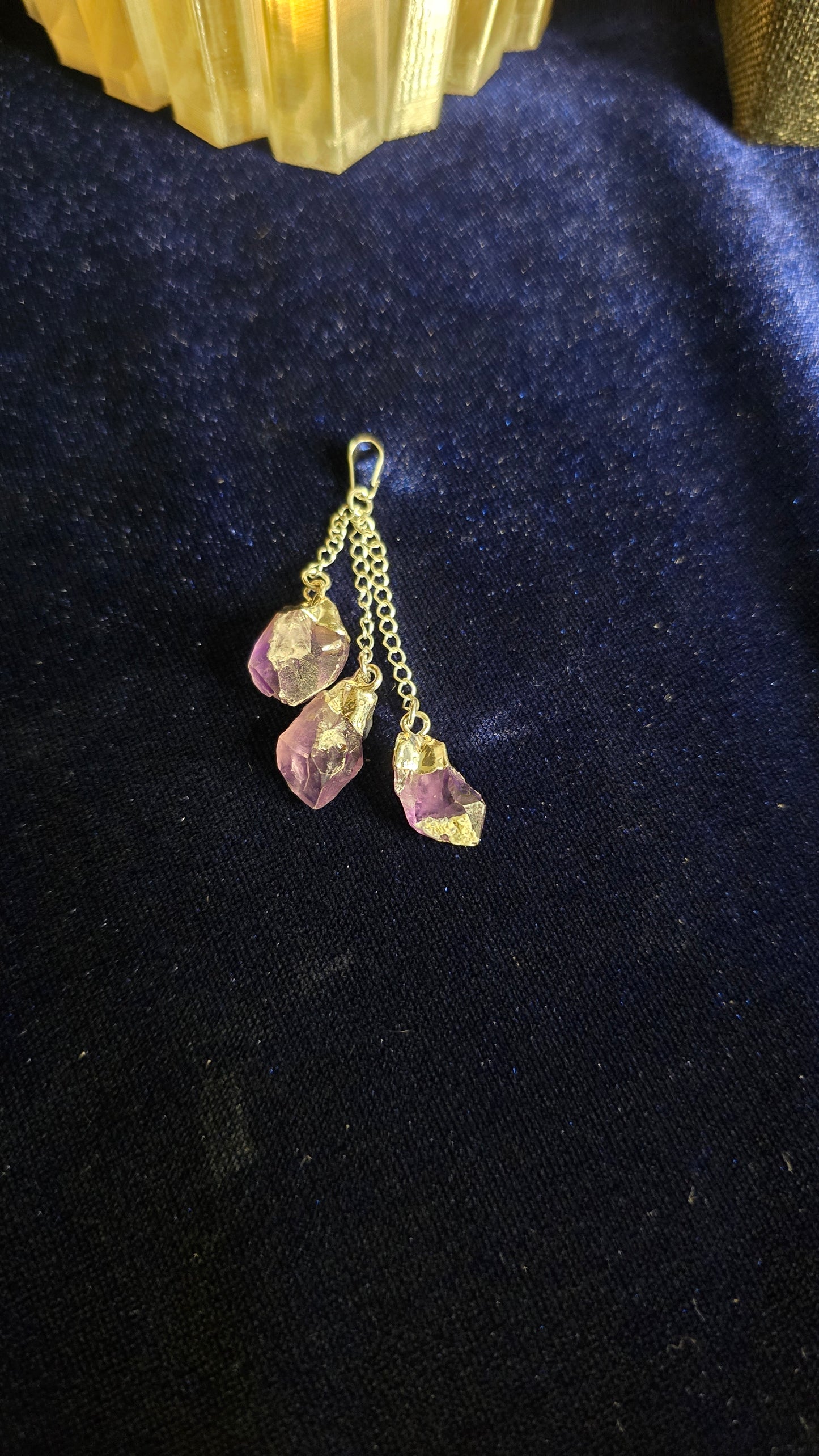 Rough Pendant Amethyst and Black Tourmaline