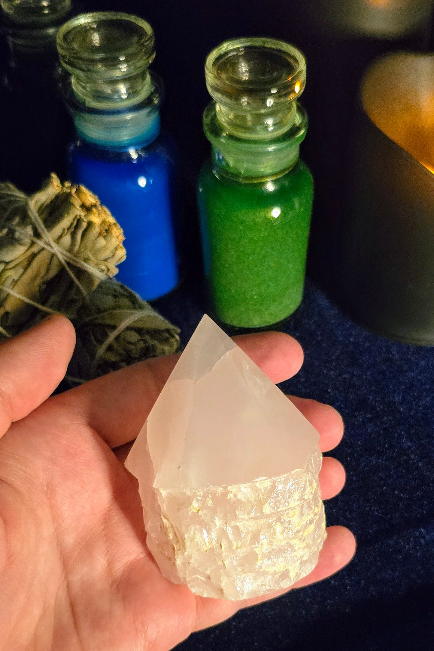 Pink Calcite Polished Point for Heart Healing and Love