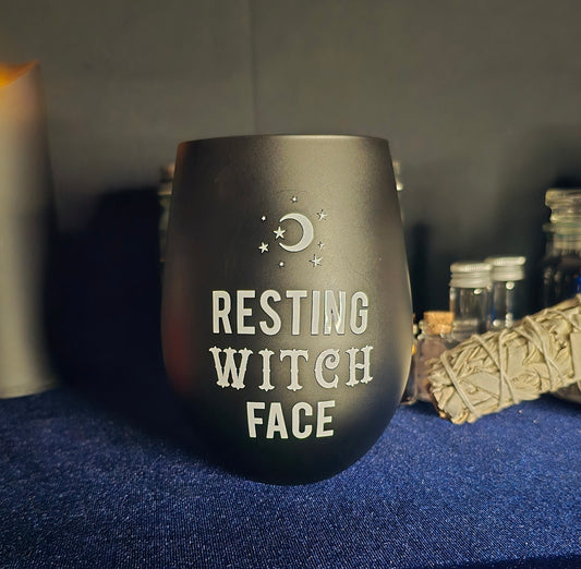 Resting Witch Face Glass for Sipping Spells and Stylish Sorcery