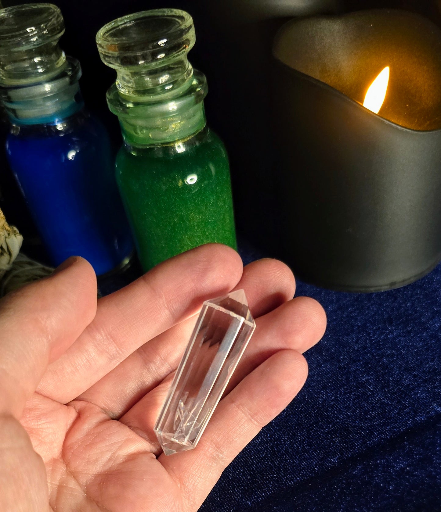 Double Terminated Quartz Point for Energetic Healing and Meditation