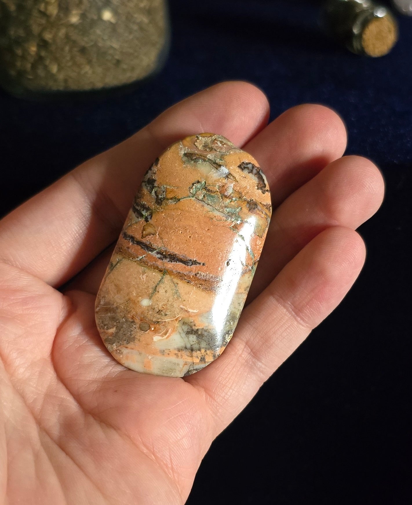 Peach Agate Palm Stone – Metaphysical | Natural Peach Agate for Emotional Comfort| Crystal for Meditation & Ritual Use