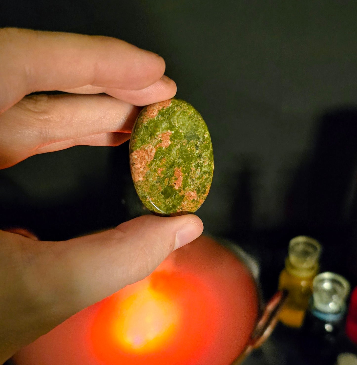 Unakite Worry Stone – Balanced Heart for Healing and Release