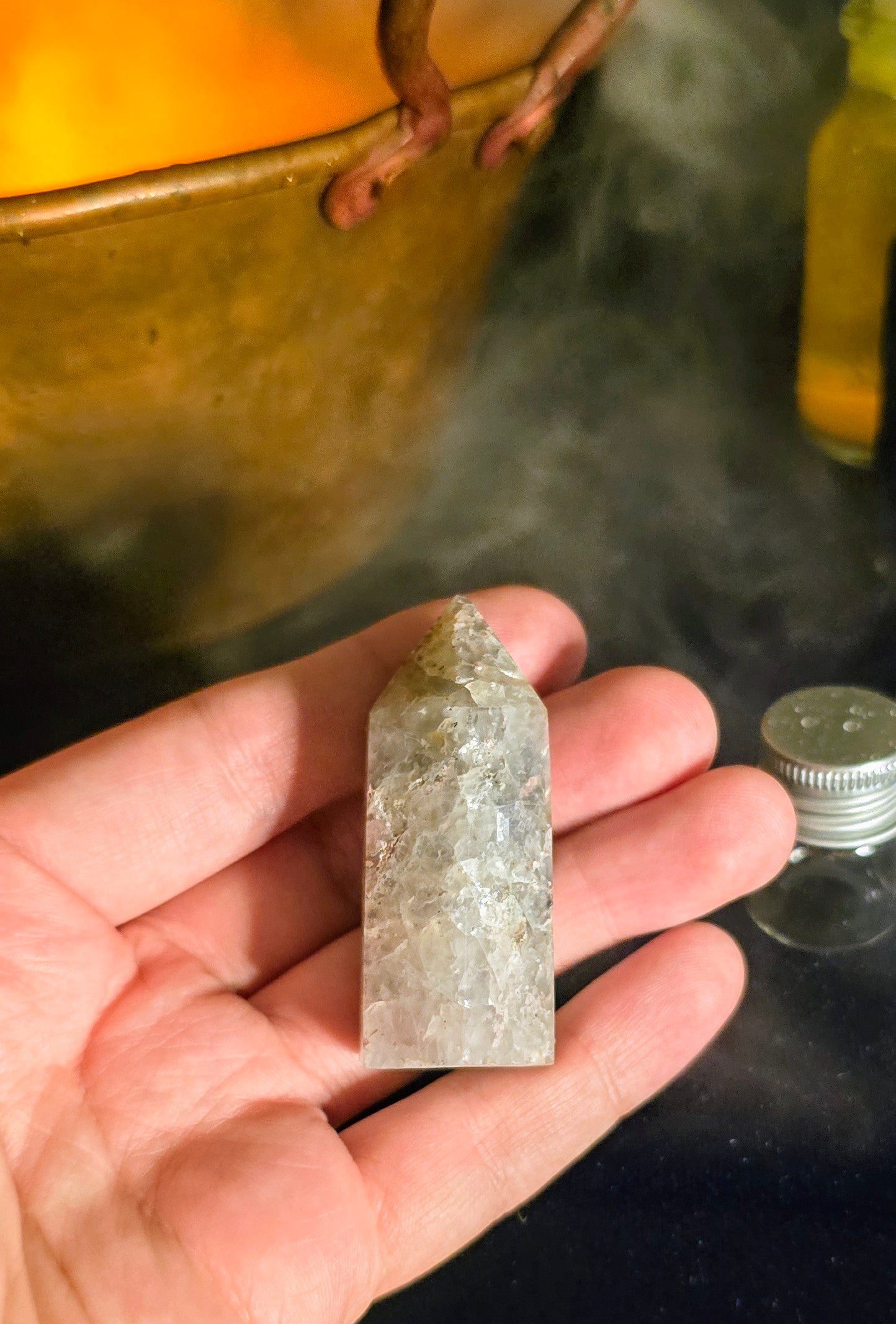 Radiant Smoky Quartz Obelisk with Unique Inclusions