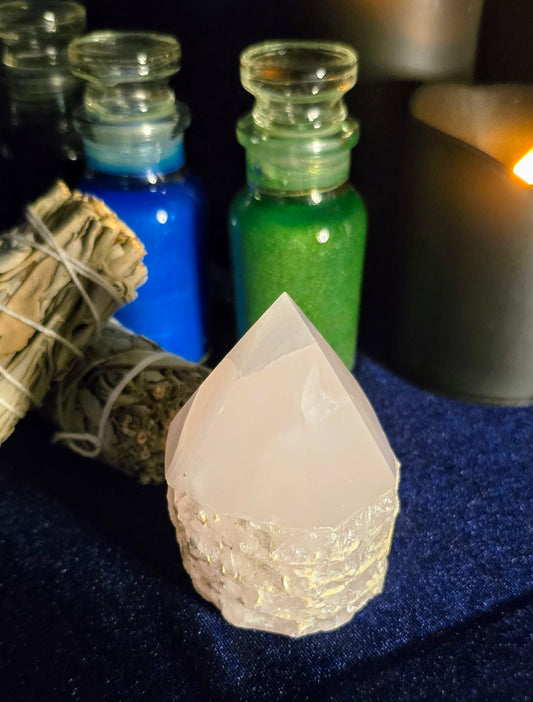 Pink Calcite Polished Point for Heart Healing and Love