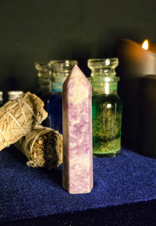 Lepidolite Obelisk for Tranquility and Balance