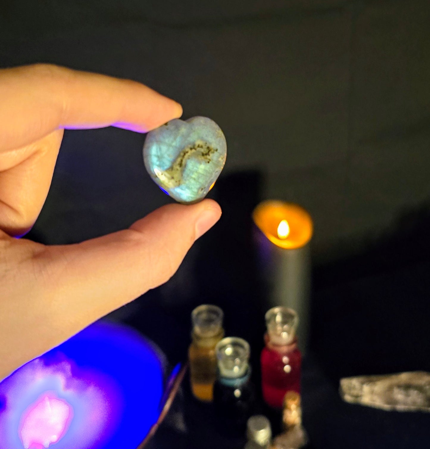 Labradorite Heart Carving– Mystic’s Mirror and Auric Shield