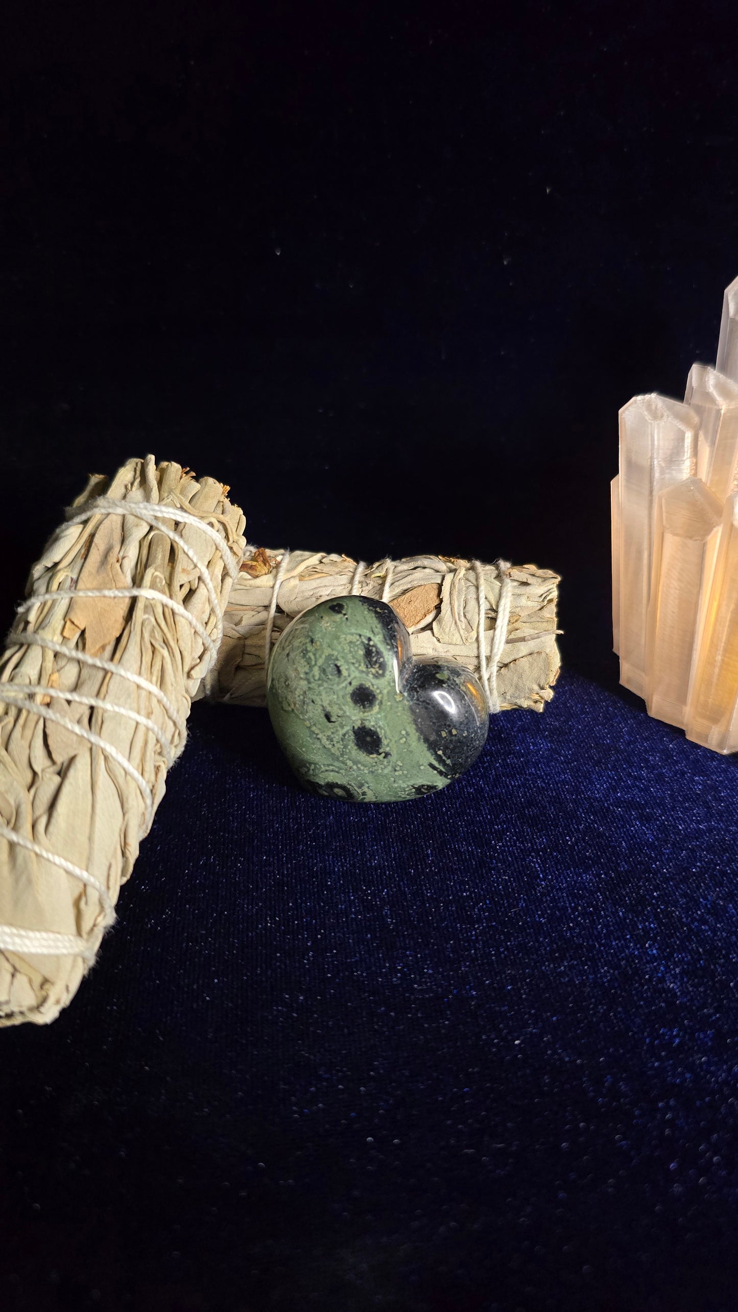 Kambaba Jasper Heart for Protection and Stability