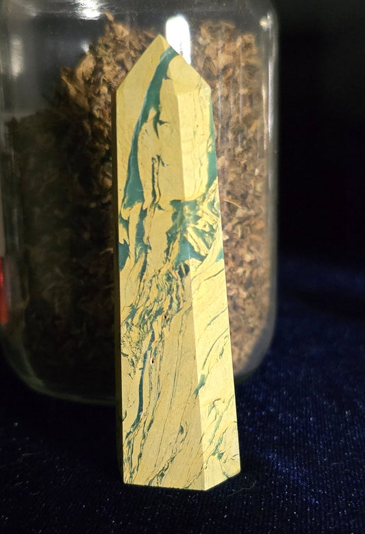 Bamboo Jasper Agate Point Obelisk – Metaphysical | Natural Bamboo Jasper Agate for Stability| Crystal for Meditation & Ritual Use