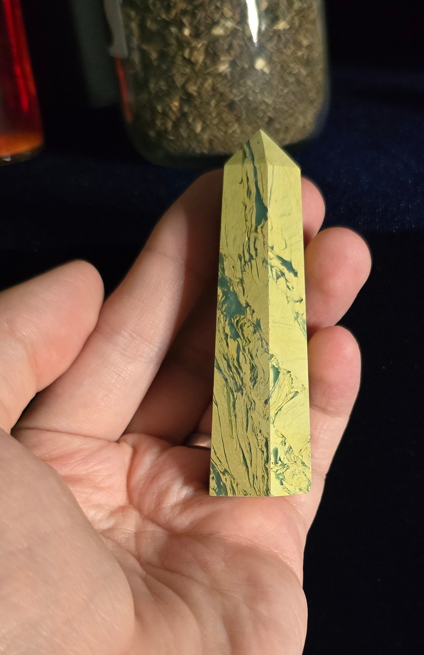 Bamboo Jasper Agate Point Obelisk – Metaphysical | Natural Bamboo Jasper Agate for Stability| Crystal for Meditation & Ritual Use