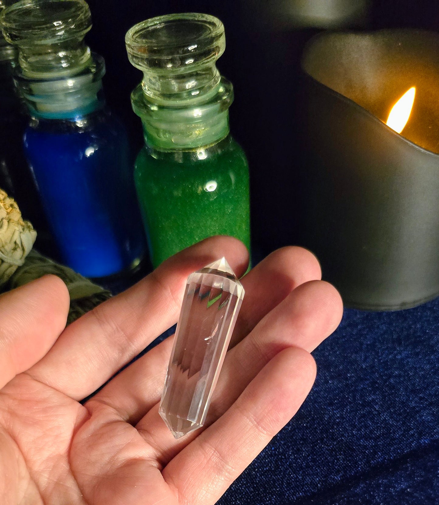 Double Terminated Quartz Point for Energetic Healing and Meditation