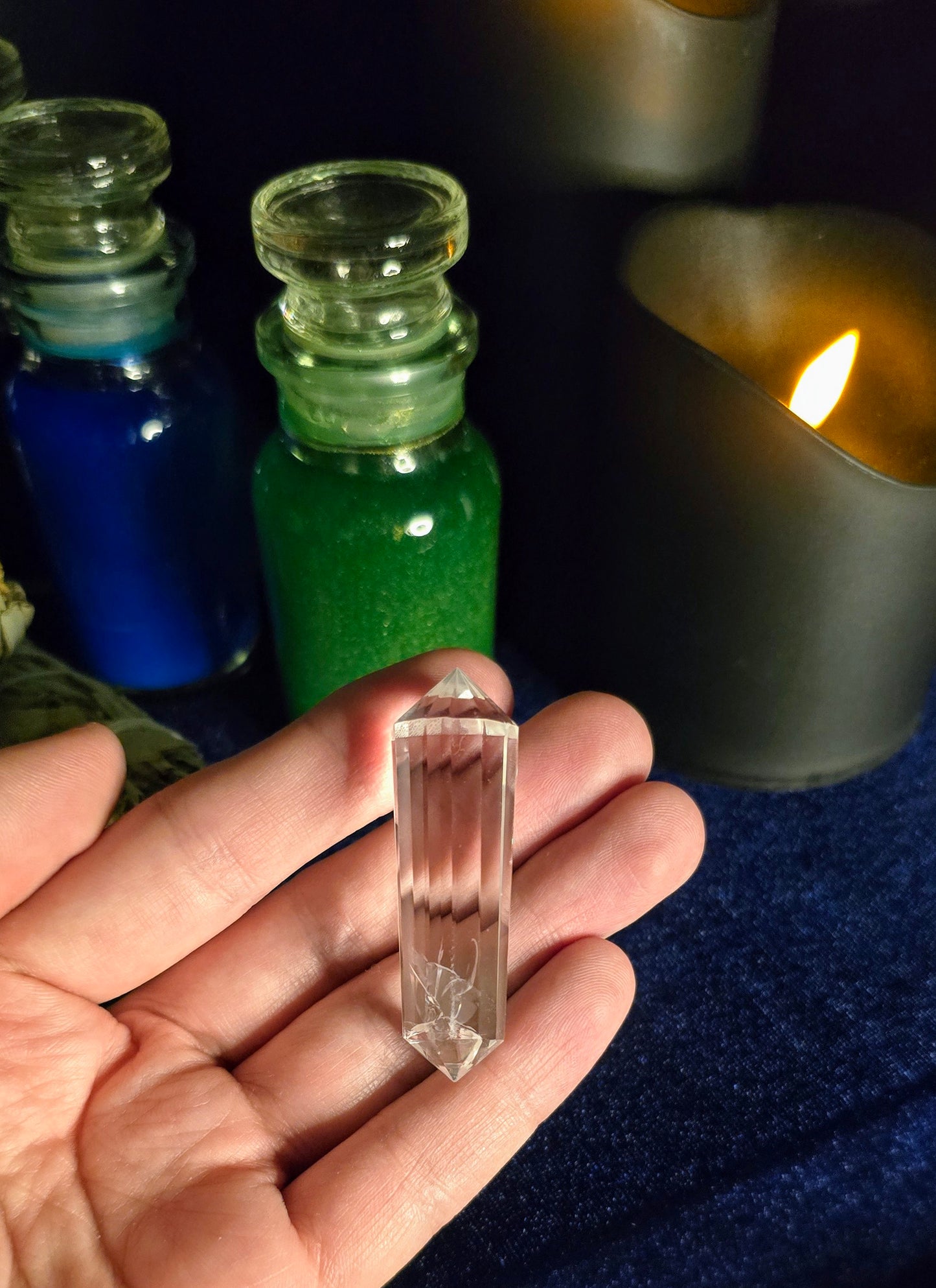 Double Terminated Quartz Point for Energetic Healing and Meditation