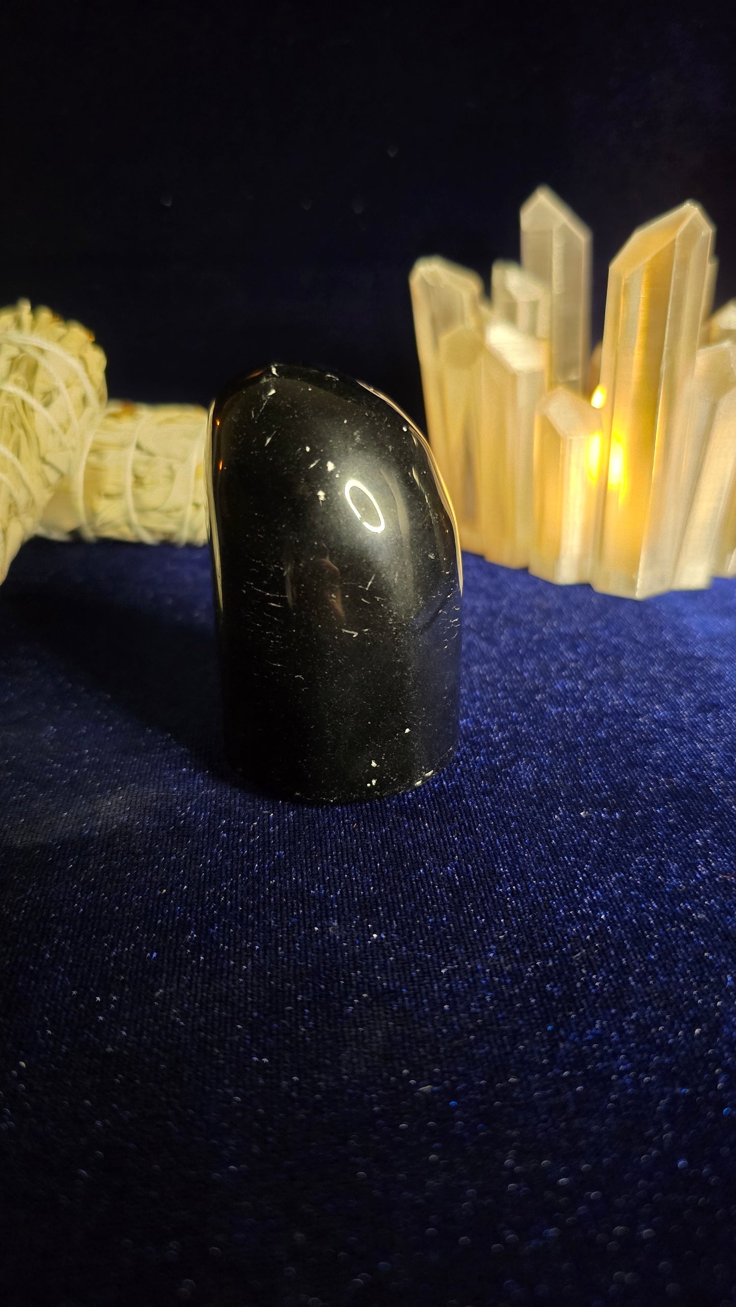 Black Obsidian Free Shape for Grounding