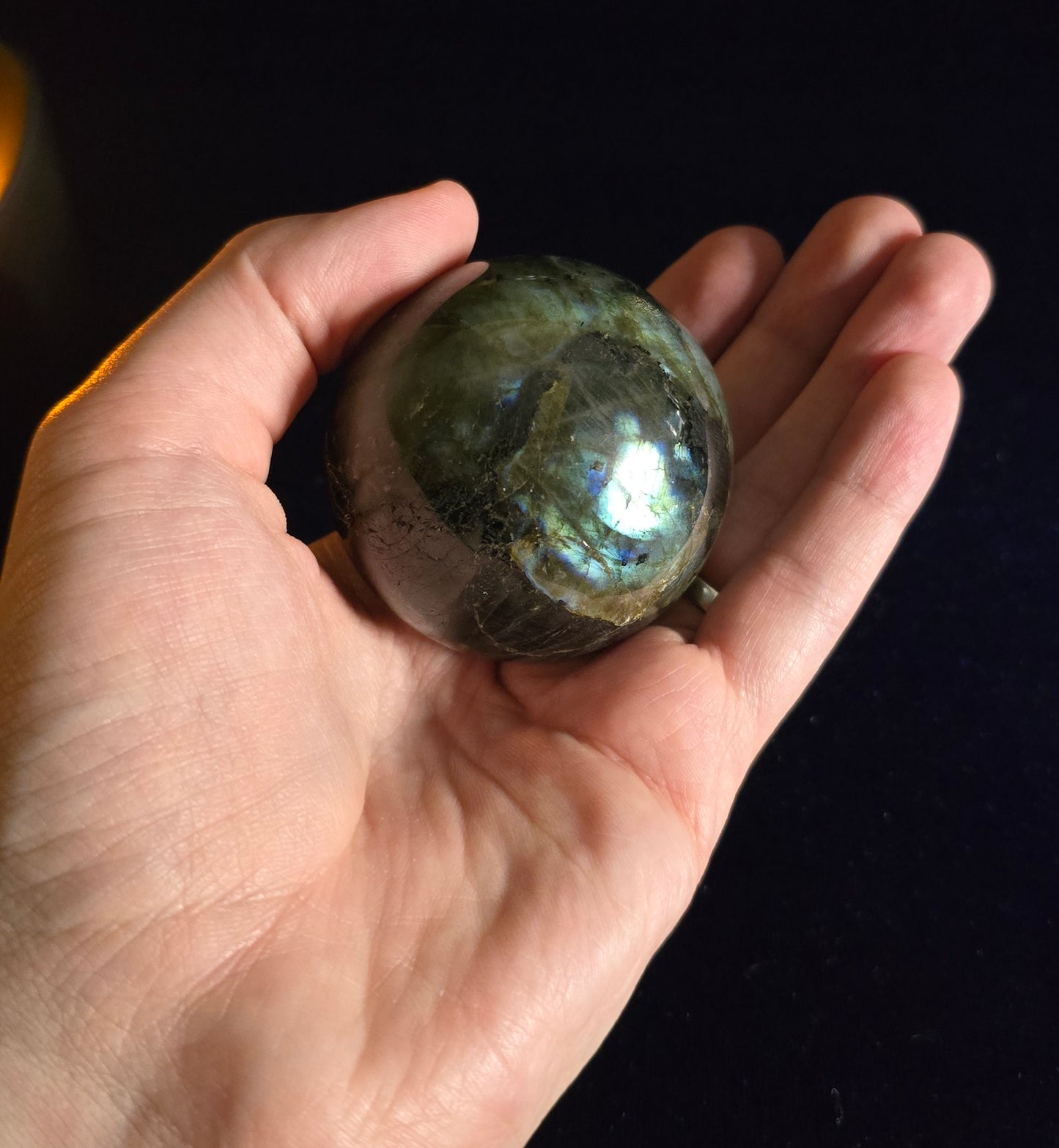 Labradorite Sphere – Metaphysical | Natural Labradorite for Intuition| Crystal for Meditation & Ritual Use