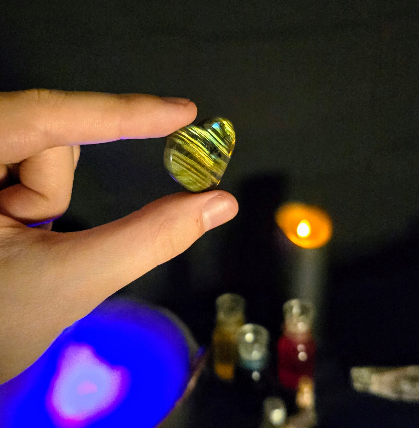 Labradorite Heart Carving– Mystic’s Mirror and Auric Shield