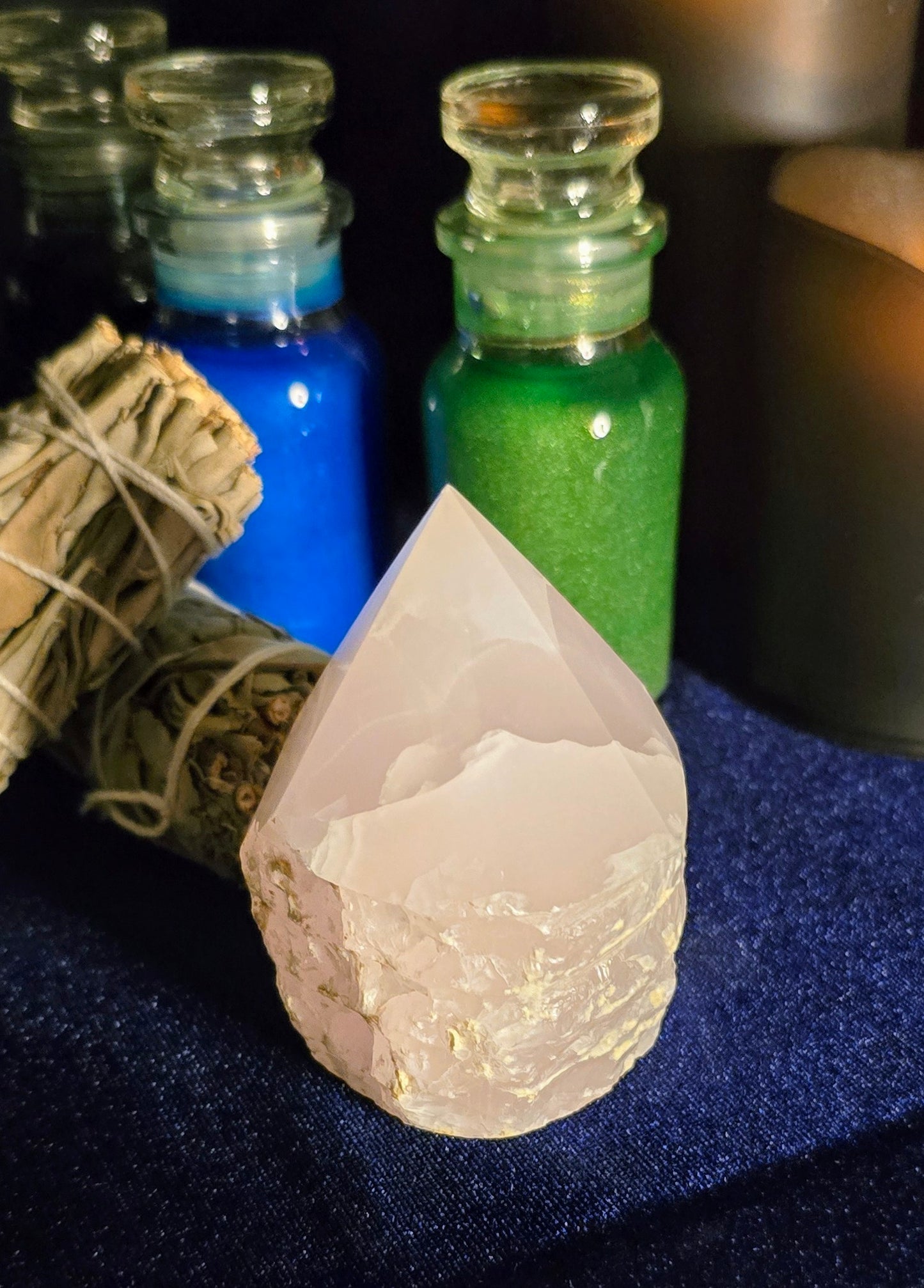 Pink Calcite Polished Point for Heart Healing and Love