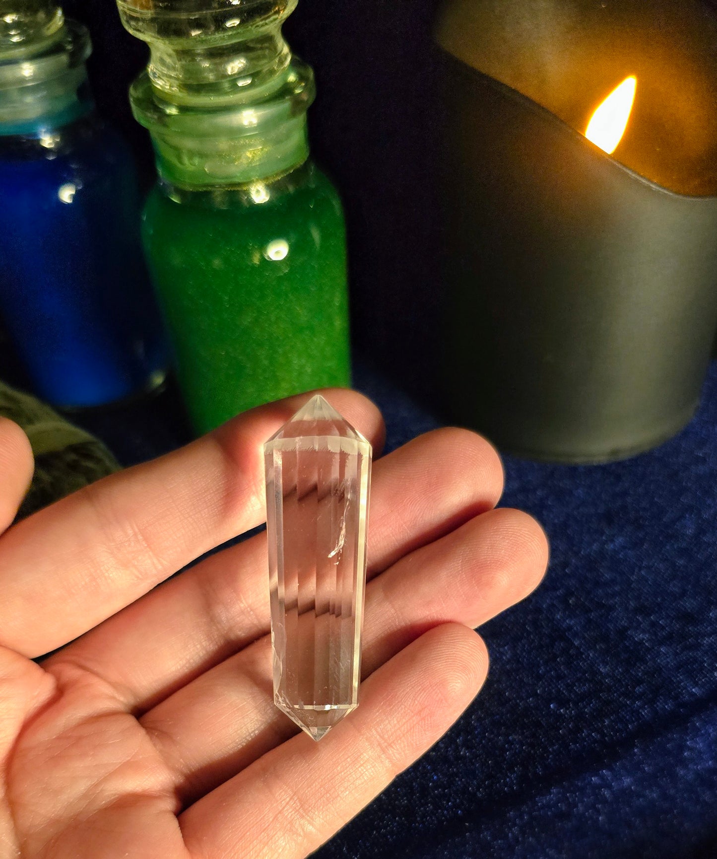 Double Terminated Quartz Point for Energetic Healing and Meditation