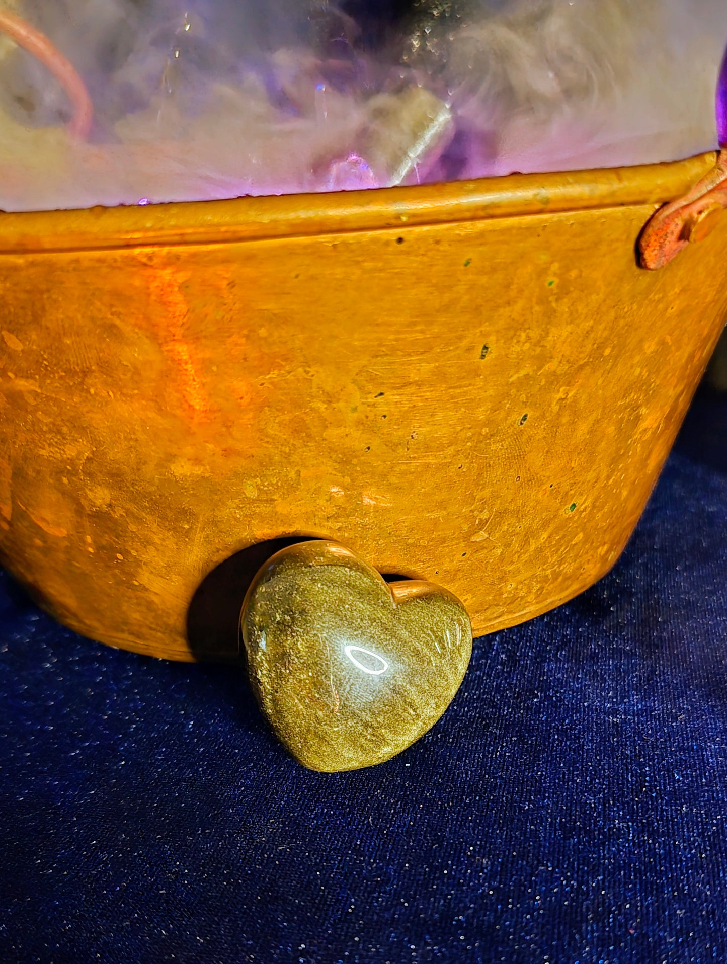 Obsidian Heart with Golden Sheen for Manifestation and Success