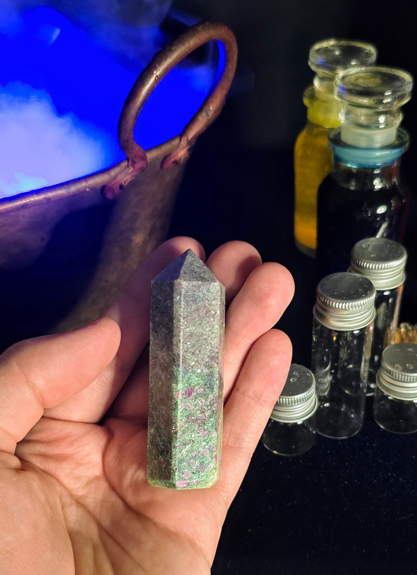 Ruby Fuchsite Obelisk for Heart Healing and Emotional Balance