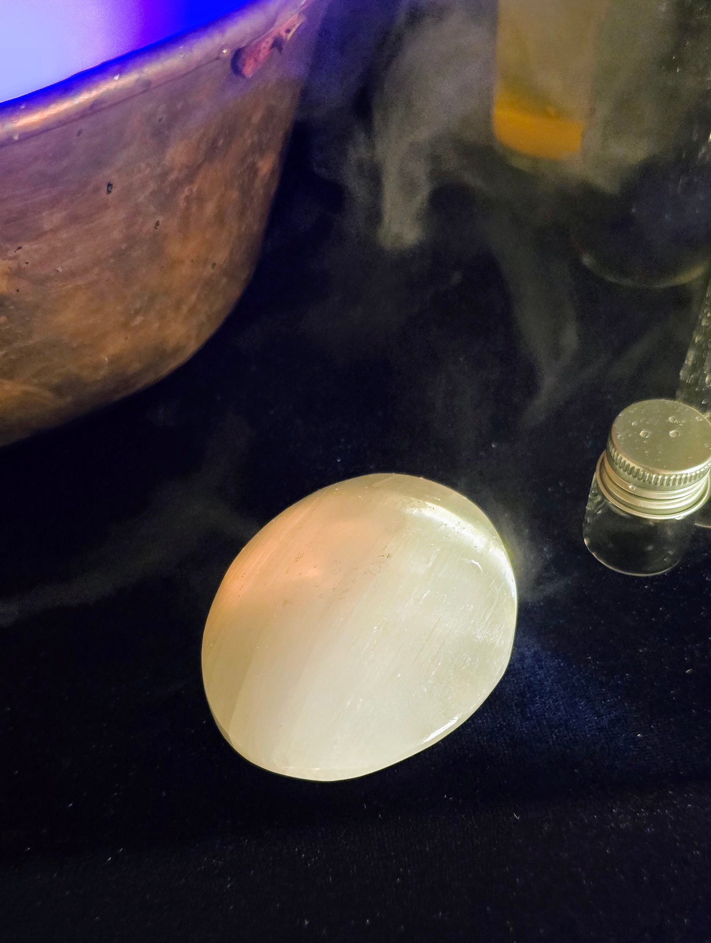 White Selenite Oval for Cleansing and Energy Flow