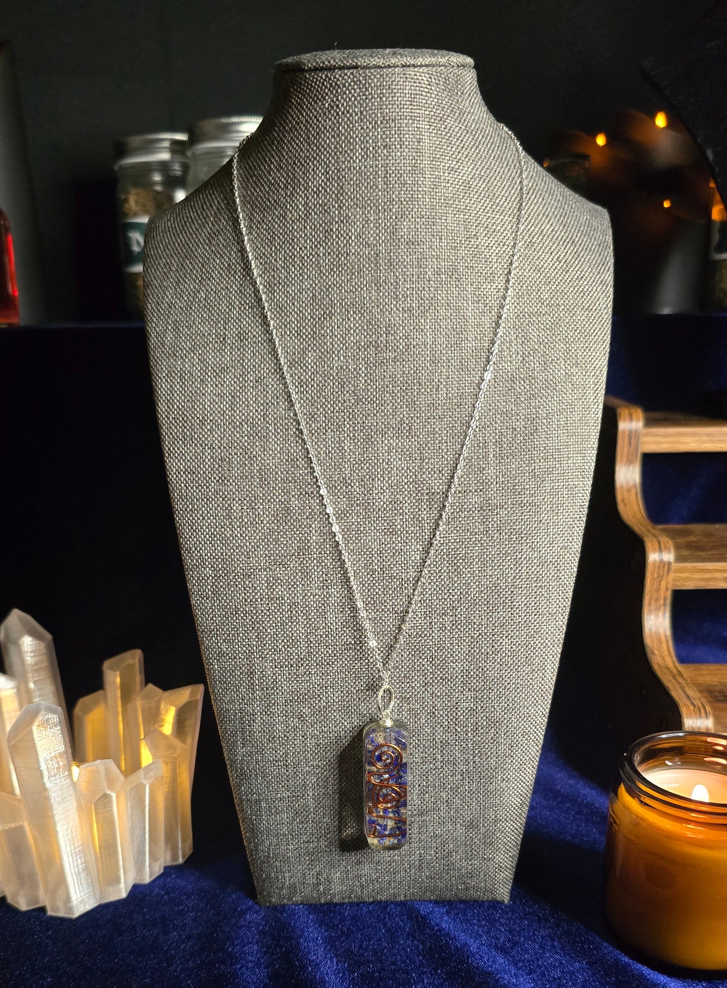 Lapis Orgonite Pendant for Wisdom and Vision