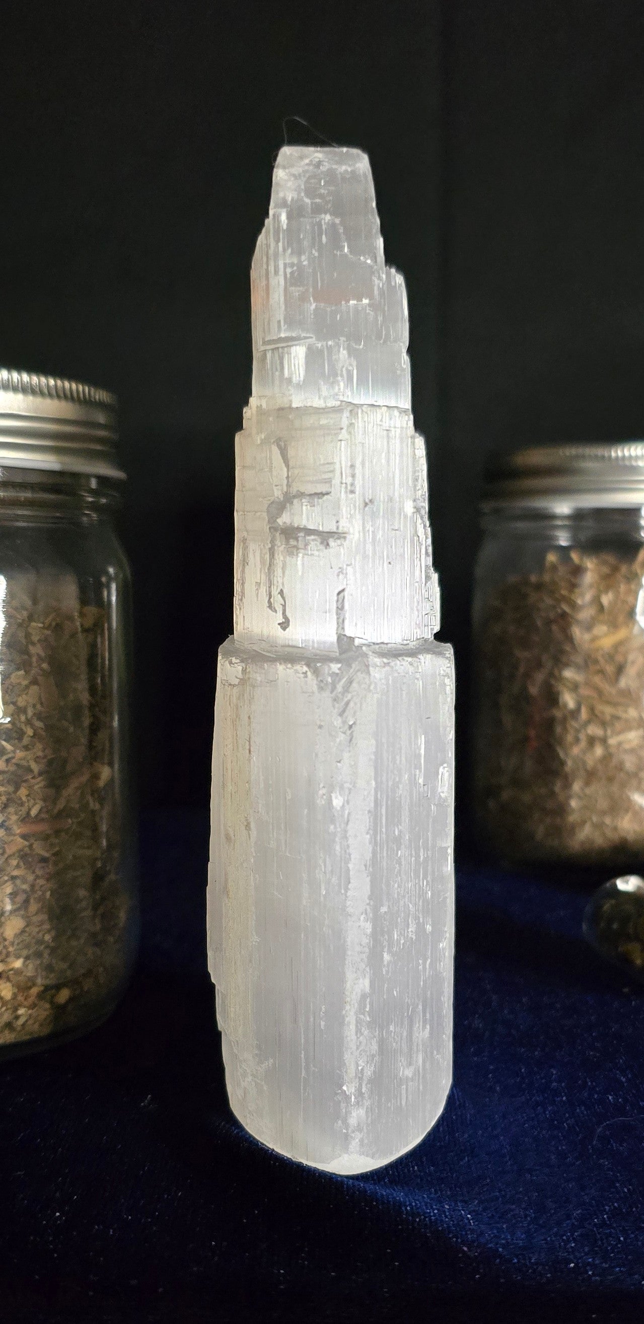 Selenite Twin Tower – Purity & Light Flow | Natural Selenite for Atmosphere Clearing | Crystal for Meditation & Ritual Use