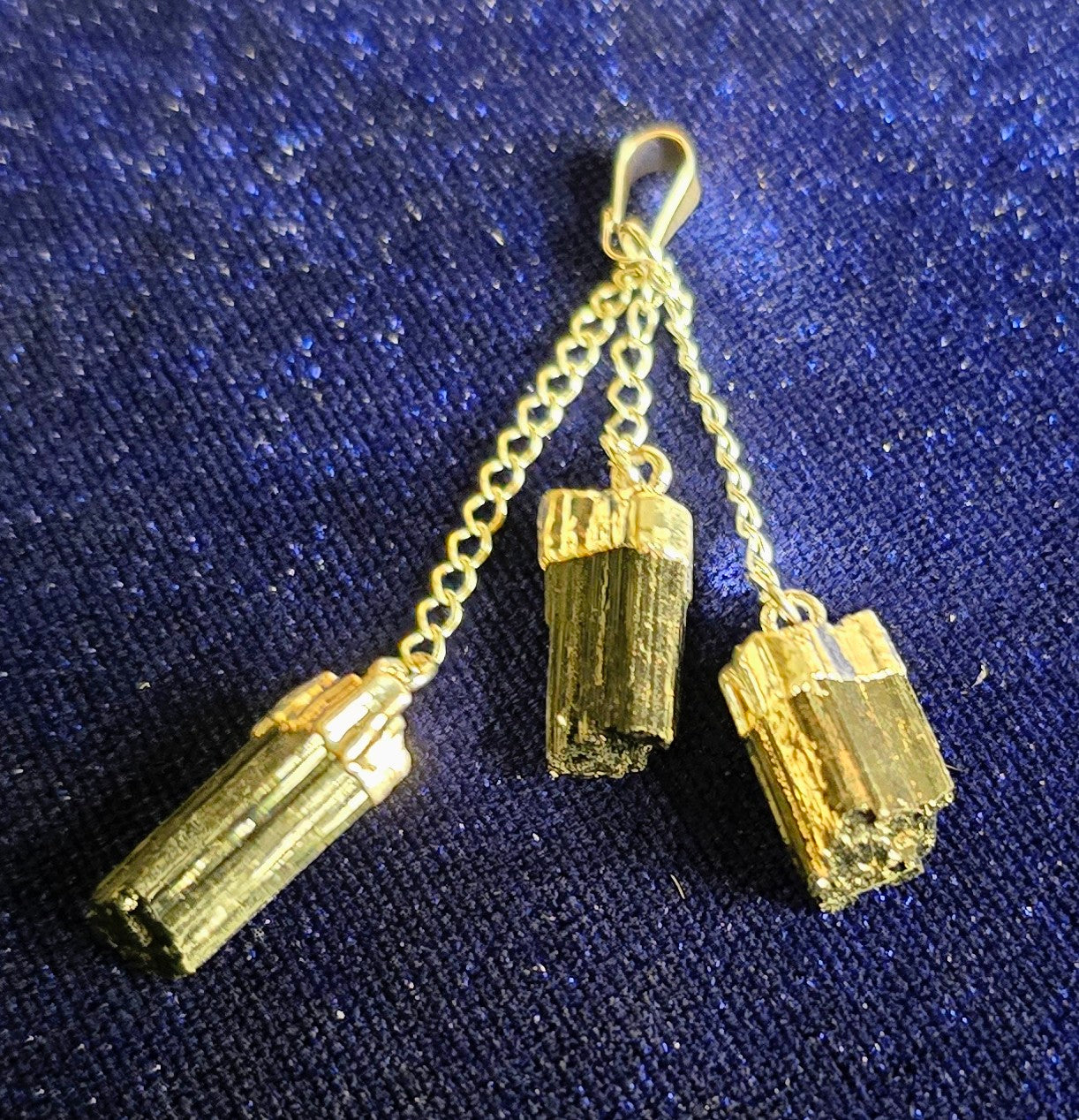 Rough Pendant Amethyst and Black Tourmaline