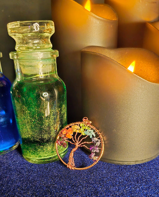 Copper Tree of Life Chakra Pendant for Alignment and Growth