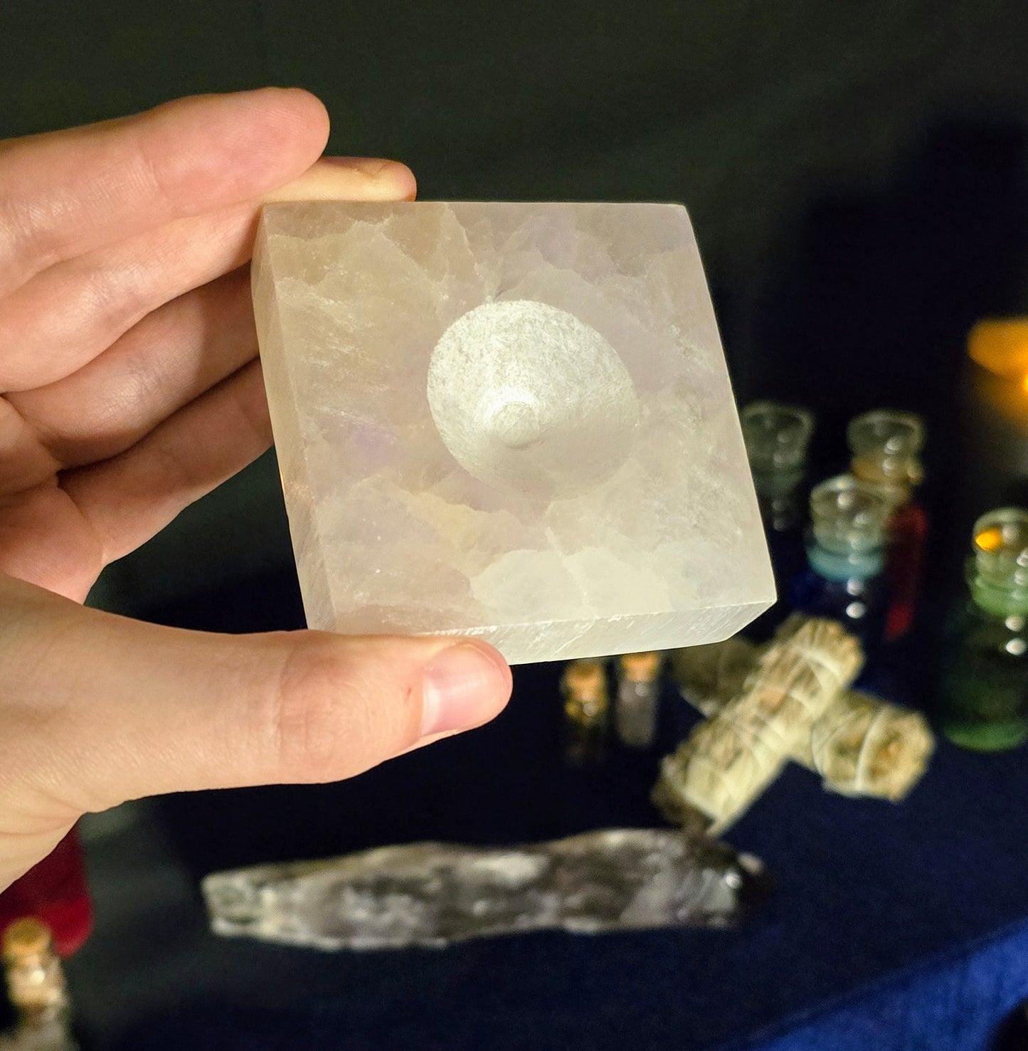 Selenite Sphere Holder – Purifier and High Vibration Charging Tool